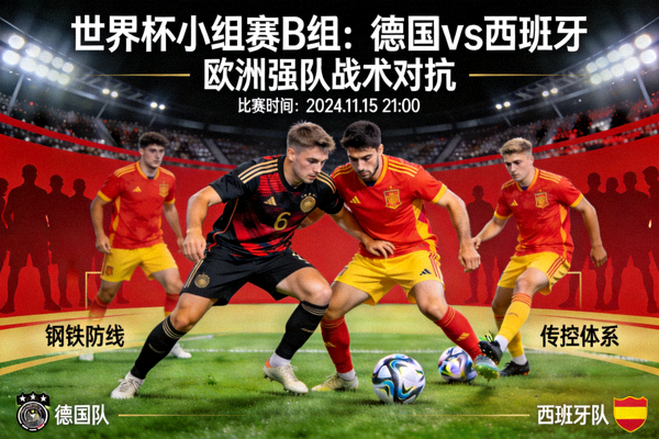 世界杯小组赛B组德国对阵西班牙的预告画面 - 欧洲强队战术对抗
